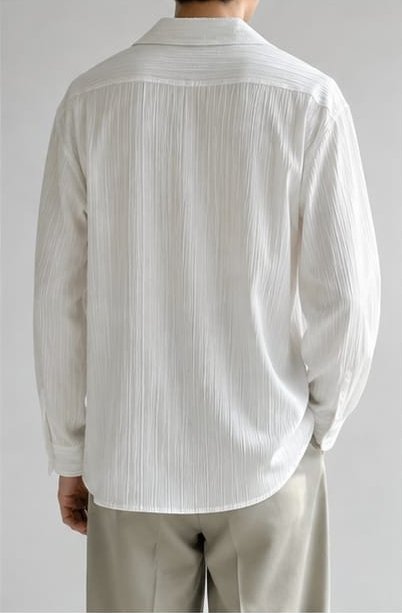 QISSA Pleated Overshirt - Image 3