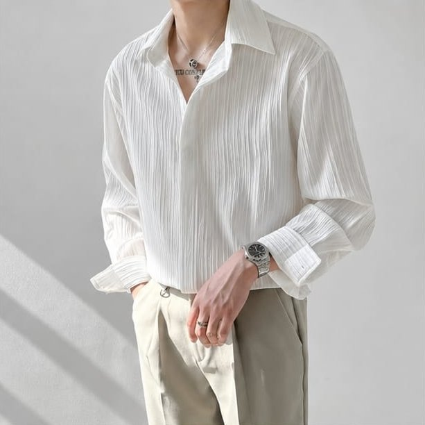 QISSA Pleated Overshirt - Image 4
