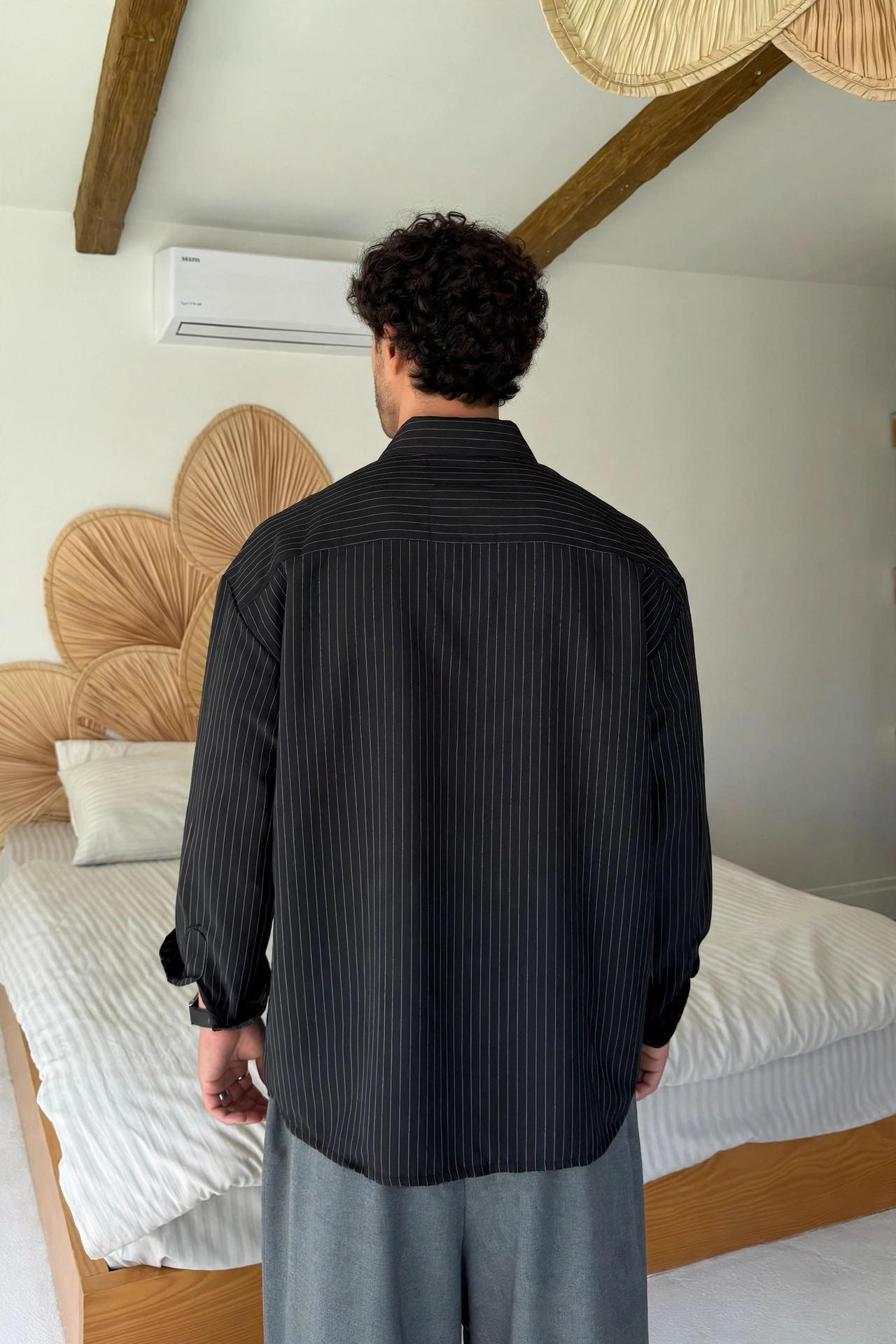 Pinstripe Oversized Shirt - Image 3