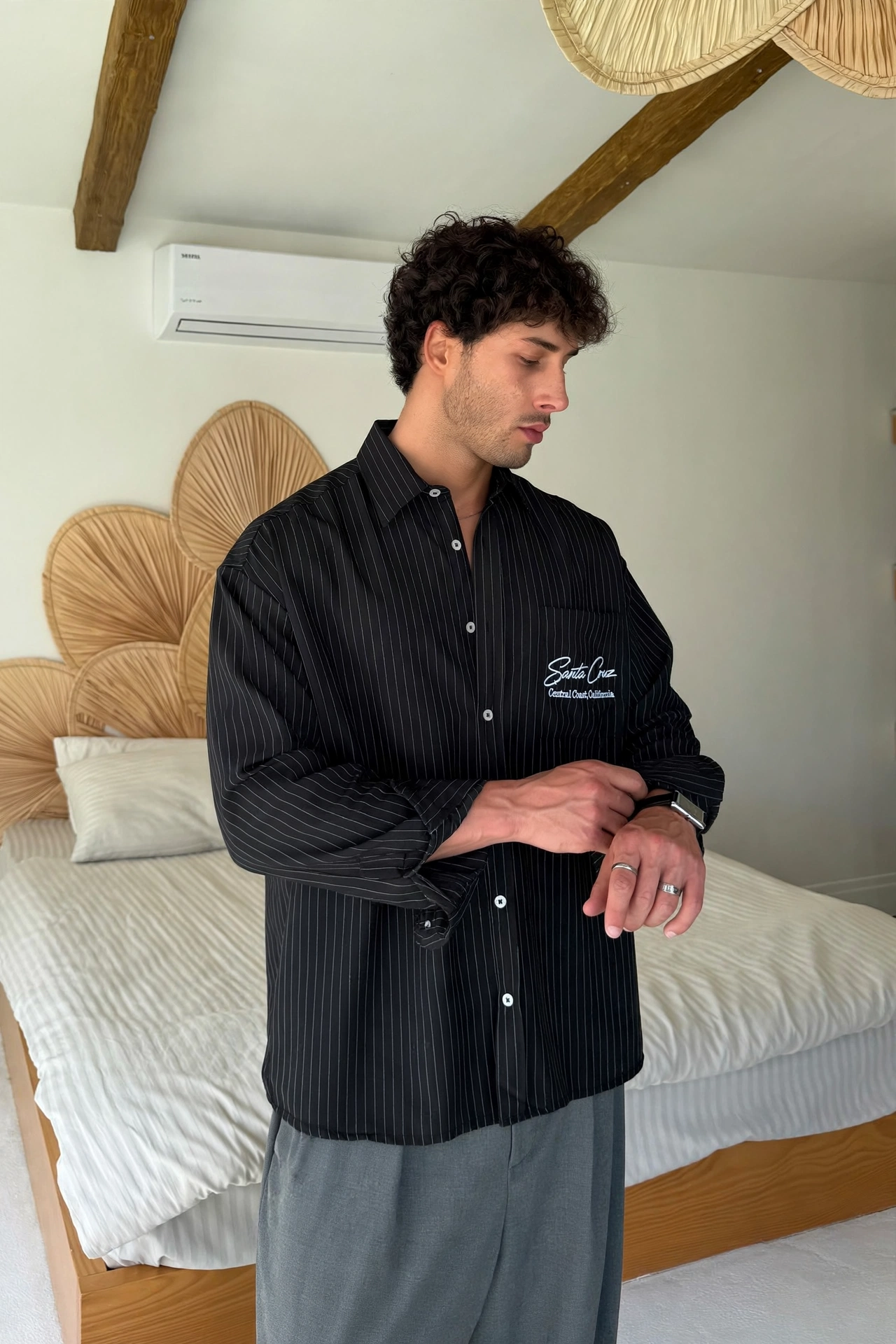 Pinstripe Oversized Shirt - Image 5